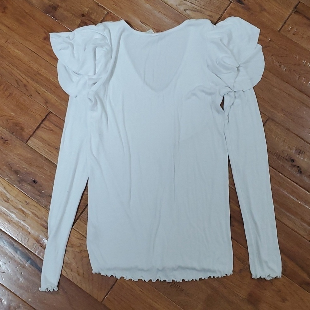We the Free white ruffle long sleeve - Picture 5 of 7